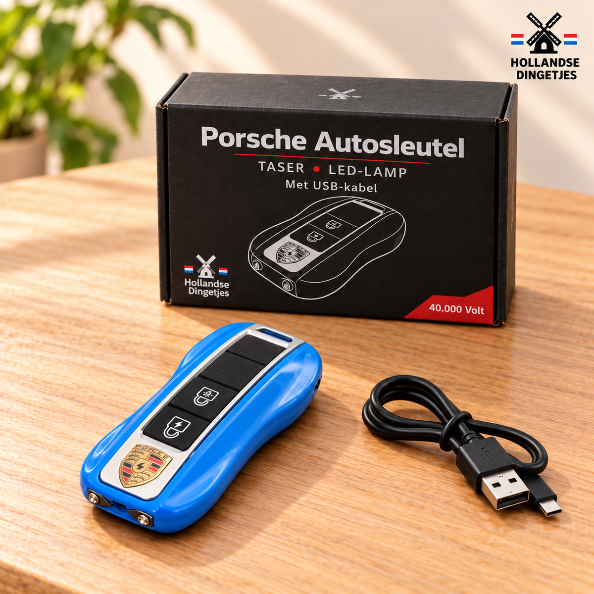 Volt Shopify Taser in autosleutelvorm met LED-lamp 40.000 Volt 1+1 Gratis ...